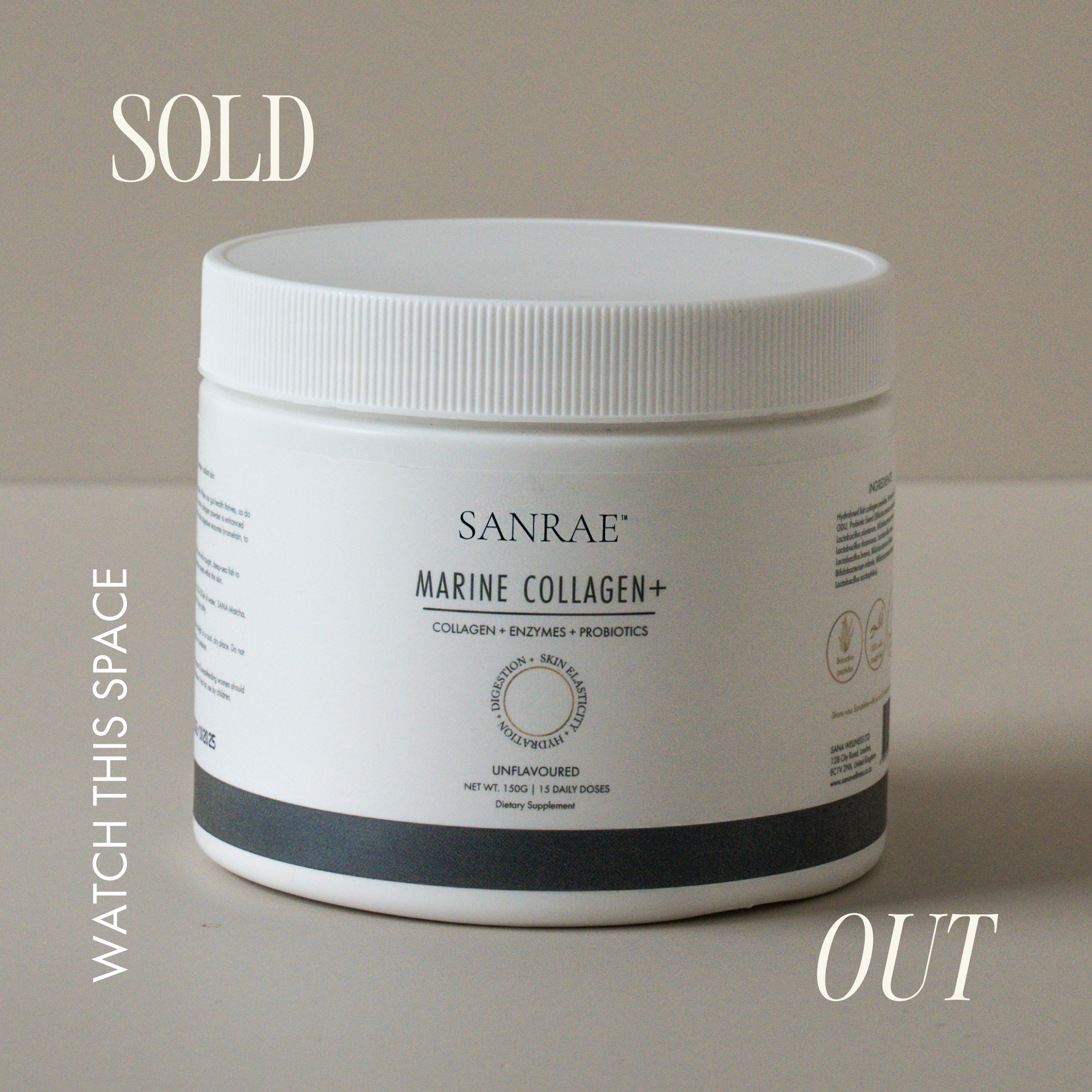 SANRAE (Formerly SANA) Marine Collagen+ with Probiotics & Digestive Enzymes