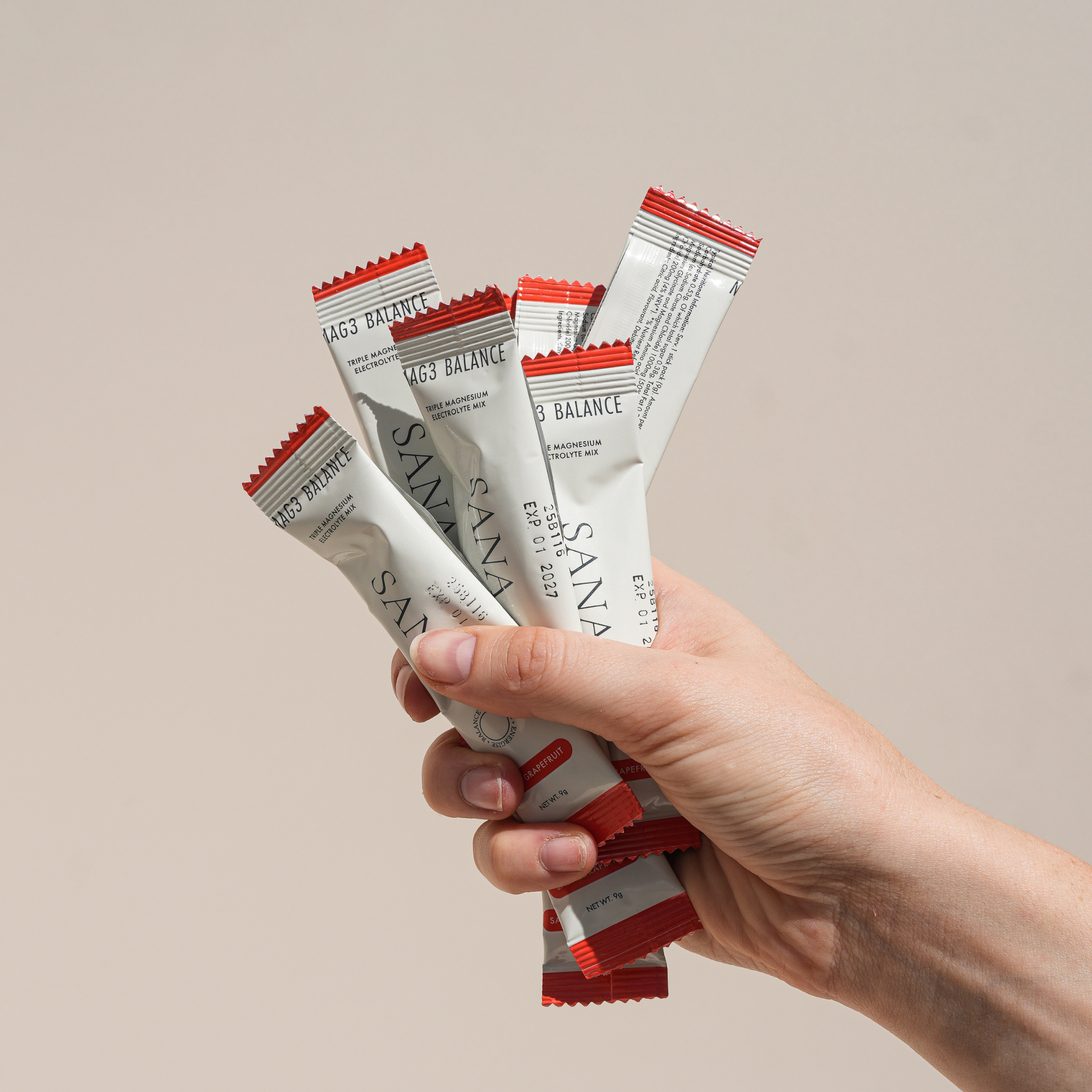 SANRAE (Formerly SANA) Mag3 Balance Triple Magnesium Electrolyte Mix | Salty Grapefruit (30 x 9g sachets)