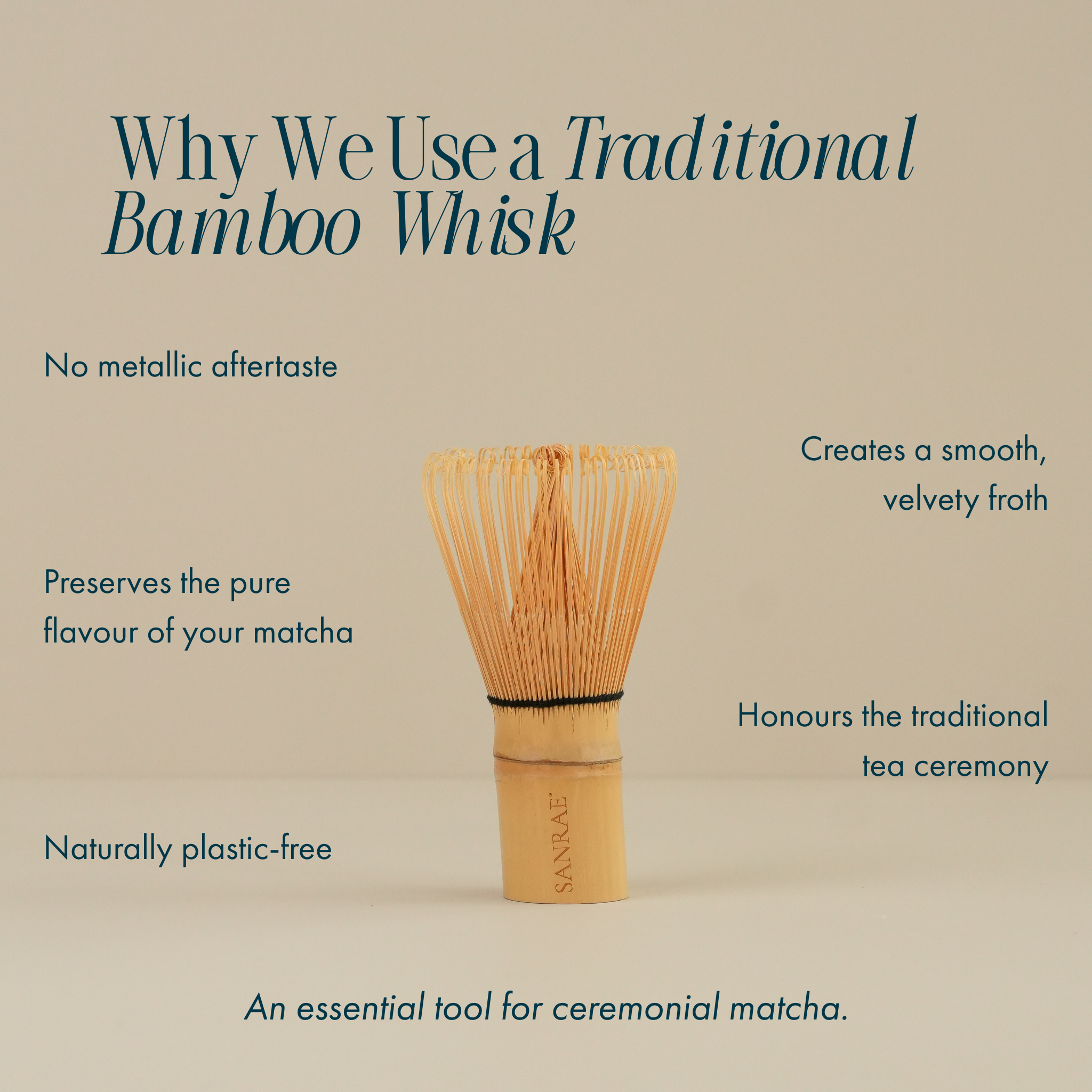SANRAE Bamboo Matcha Whisk (100 Prong)