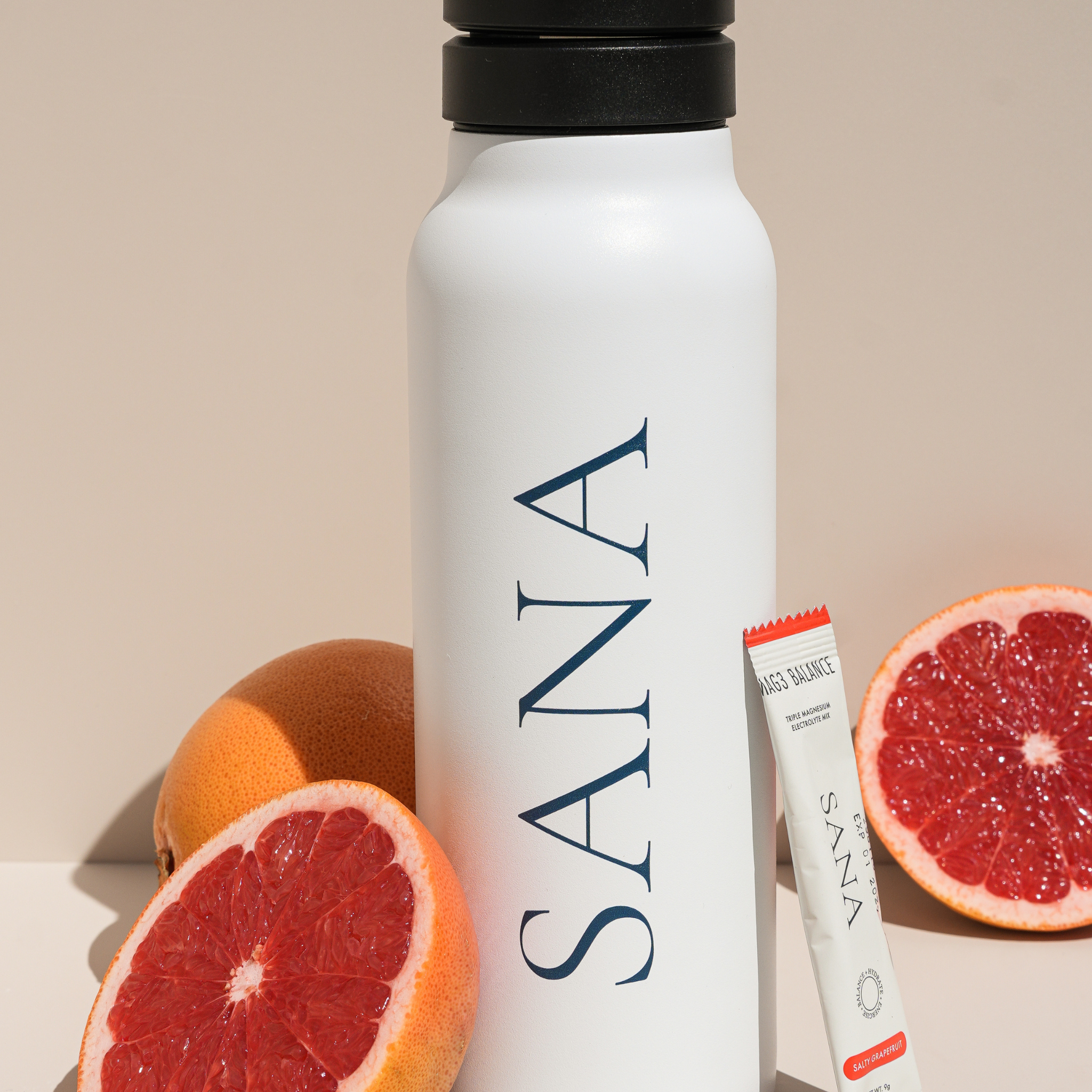 Replenish, Restore, Rebalance Bundle: SANA Mag3 Balance Electrolytes & MagSafe Water Bottle