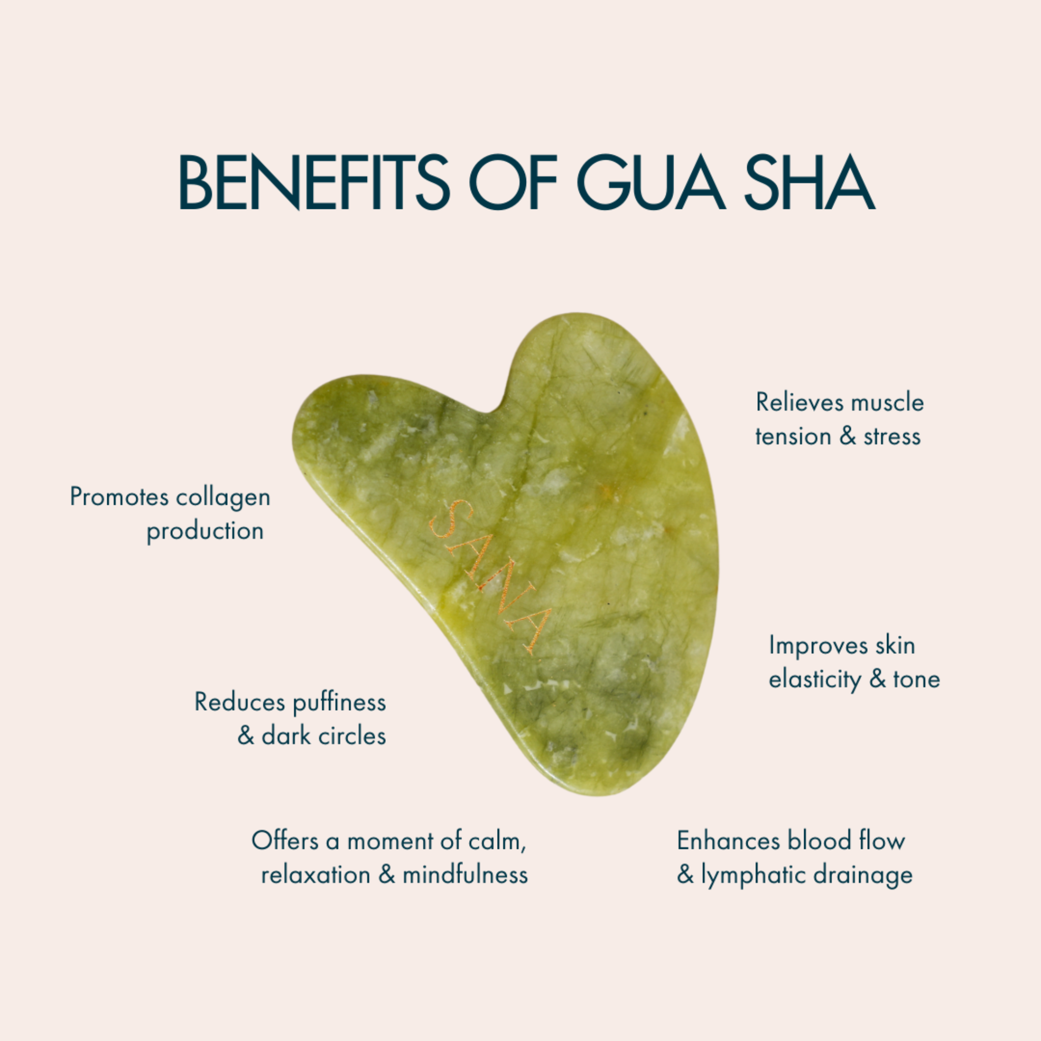 SANRAE Jade Gua Sha Beauty Tool
