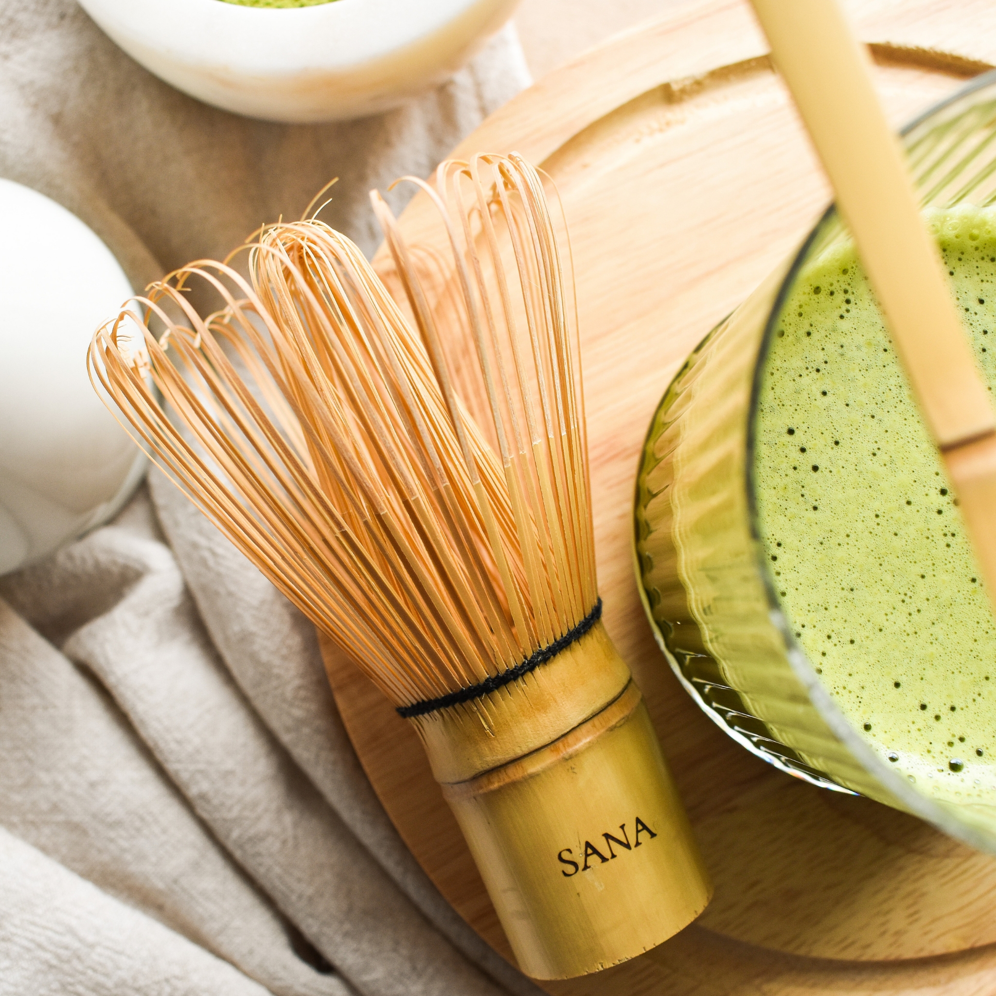 SANA Organic Matcha + Bamboo Matcha Whisk Set