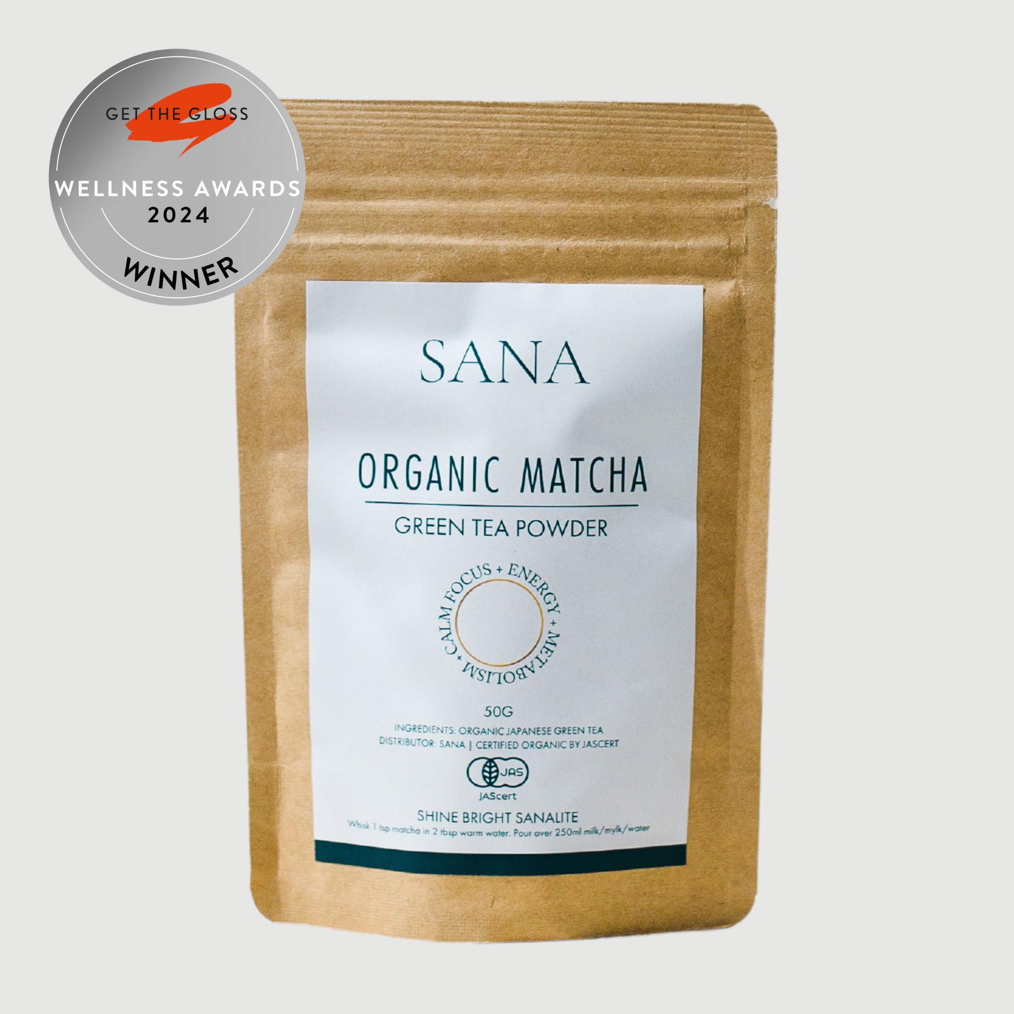 SANRAE (Formerly SANA) Premium Organic Matcha Green Tea Powder (50g)