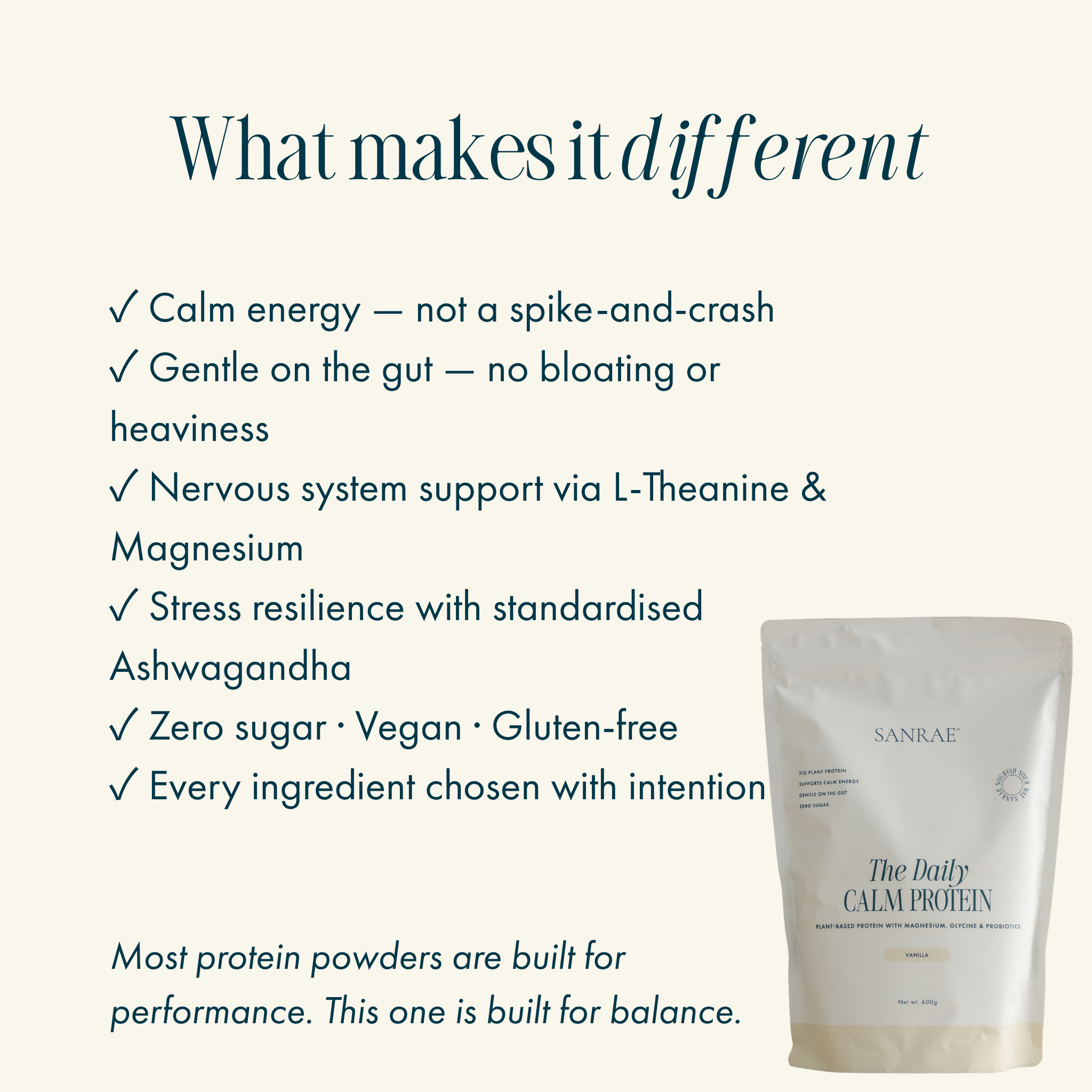 SANRAE™ The Daily Calm Protein — Vanilla (600g)