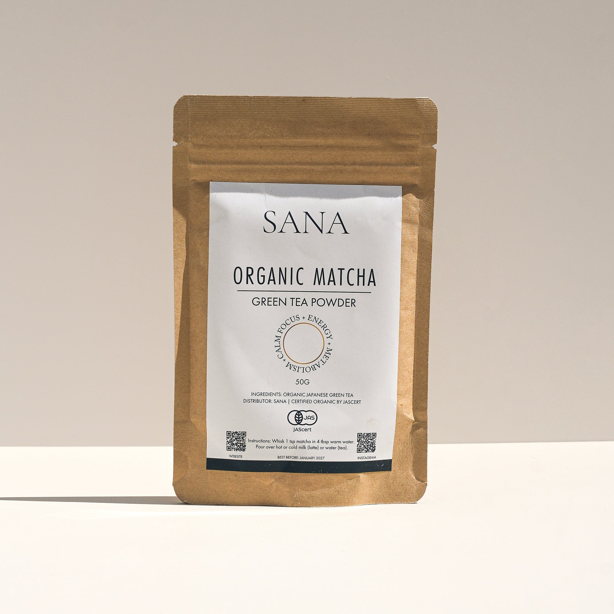 SANRAE (Formerly SANA) Premium Organic Matcha Green Tea Powder (50g)