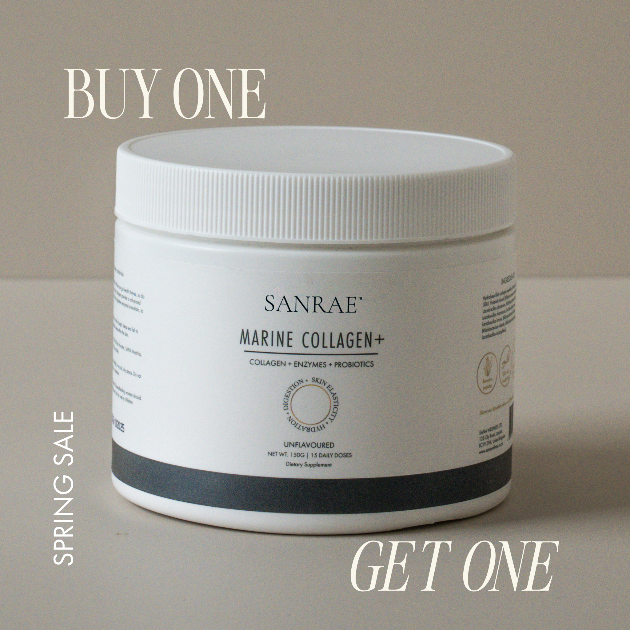 SANRAE (Formerly SANA) Marine Collagen+ with Probiotics & Digestive Enzymes