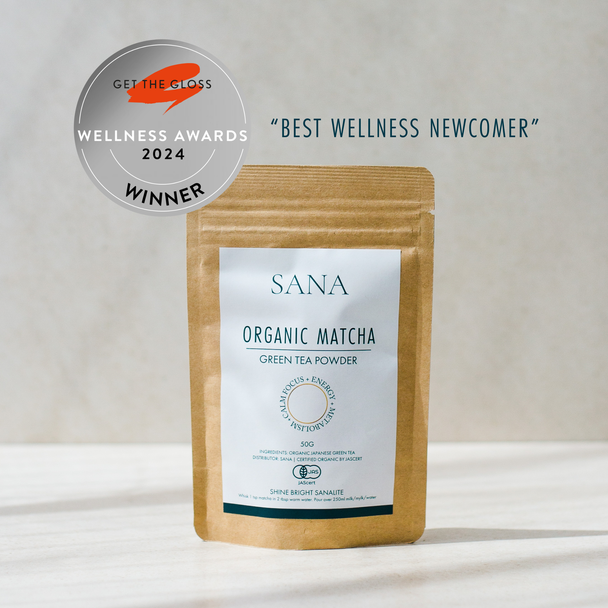 SANRAE (Formerly SANA) Premium Organic Matcha Green Tea Powder (50g)
