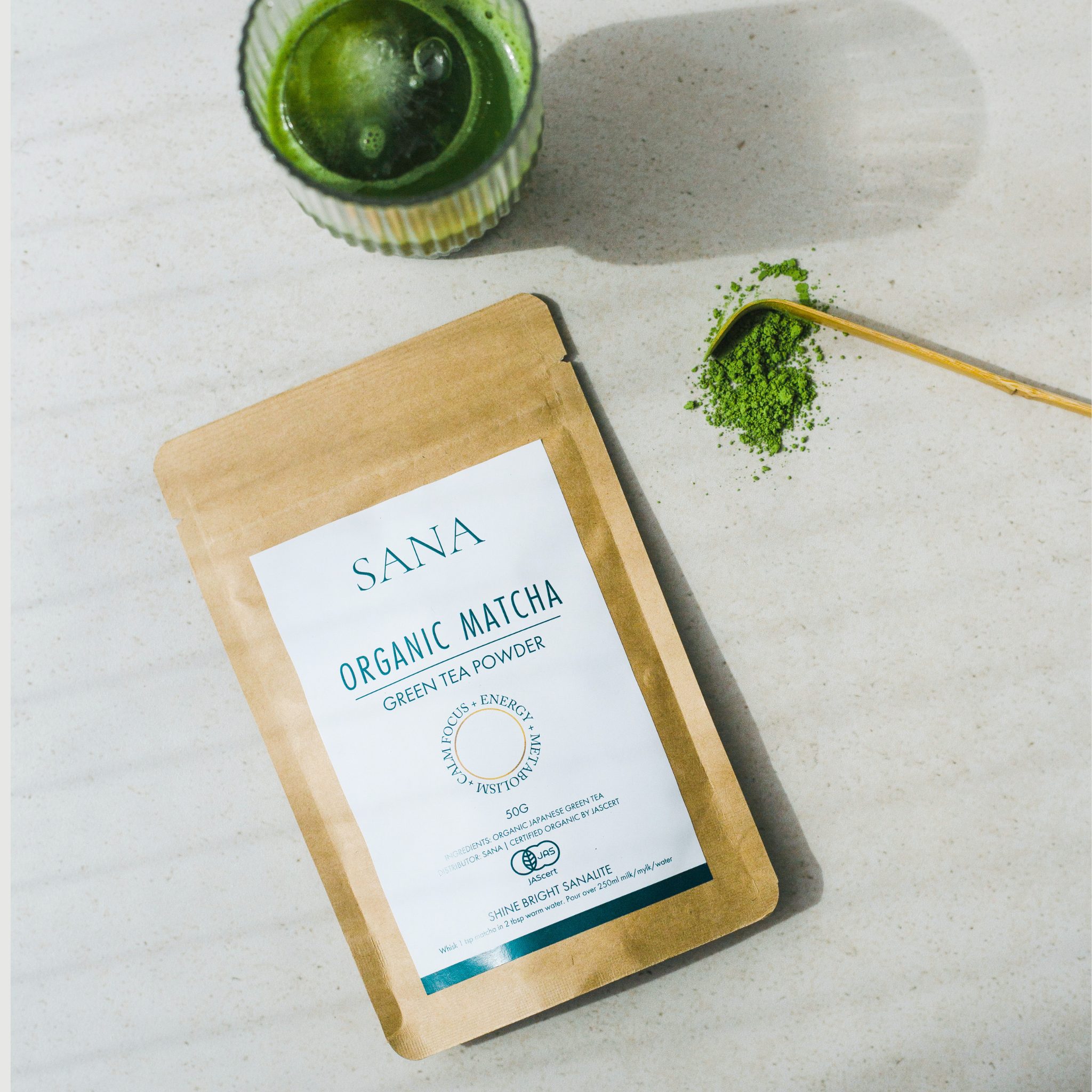 SANRAE (Formerly SANA) Premium Organic Matcha Green Tea Powder (50g)